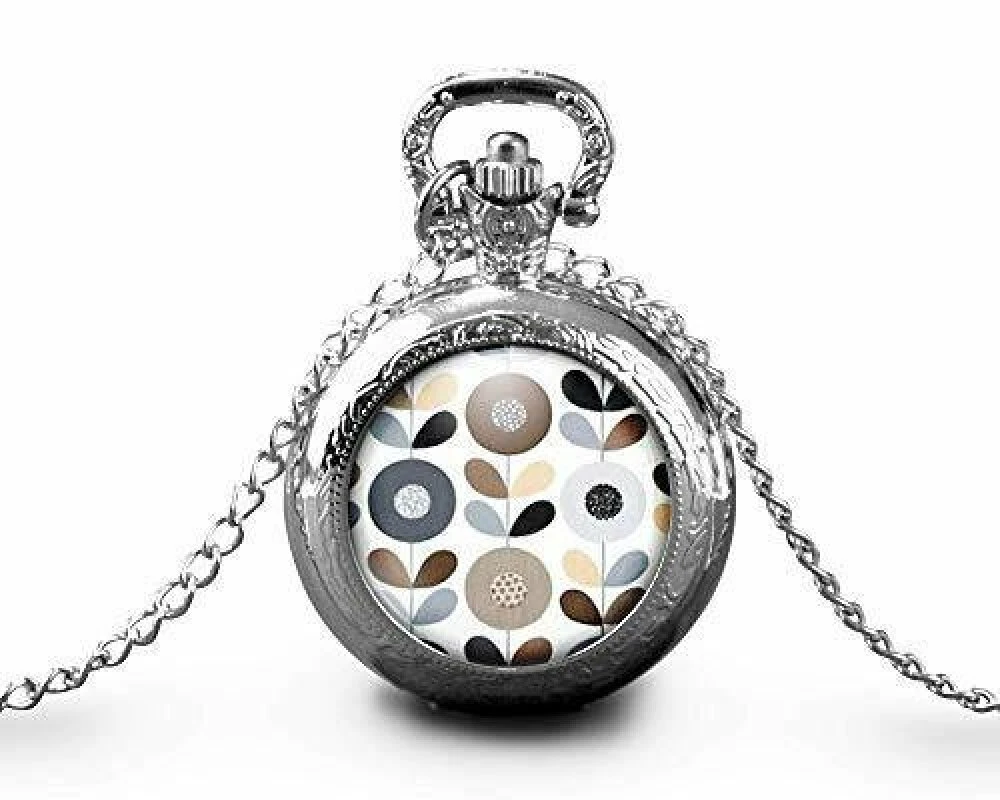 Montre à Gousset, Sautoir Illustré -fleur -fleurs D'automne-cadeau De Noël Femme -anniversaire De Femme - Saint Valentin - Argent (ref.22a) 1 Montre à Gousset, Sautoir Illustré -fleur -fleurs D'automne-cadeau De Noël Femme -anniversaire De Femme - Saint Valentin - Argent (ref.22a)