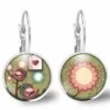 Boucles D'oreilles Cabochon Oiseau -oiseaux Amoureux- Cadeau De Noël Femme - Anniversaire Femme - Saint Valentin - Argent Antique(ref.48a)