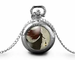 Montre à Gousset, Sautoir Illustré -nuit Noire-, Femme, Cadeau De Noël - Anniversaire Femme - Saint Valentin - Argent (ref.55a)