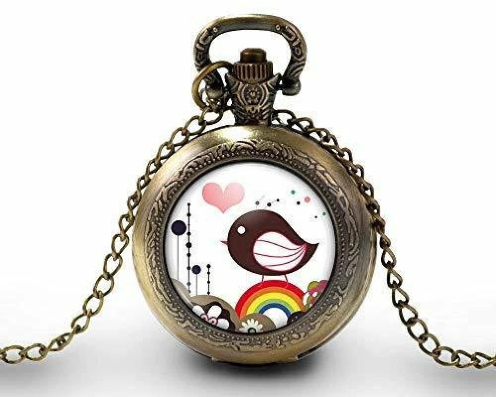 Montre à Gousset, Sautoir Illustré Petite Fille,-pluie De Coeurs-,cadeau De Noël Femme-anniversaire Femme-saint Valentin - Bronze (ref.84-1) 1 Montre à Gousset, Sautoir Illustré Petite Fille,-pluie De Coeurs-,cadeau De Noël Femme-anniversaire Femme-saint Valentin - Bronze (ref.84-1)