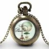 Montre à Gousset, Sautoir Illustré -paris Souvenir-, Femme Cadeau De Noël - Anniversaire Femme - Saint Valentin - Bronze (ref.98)
