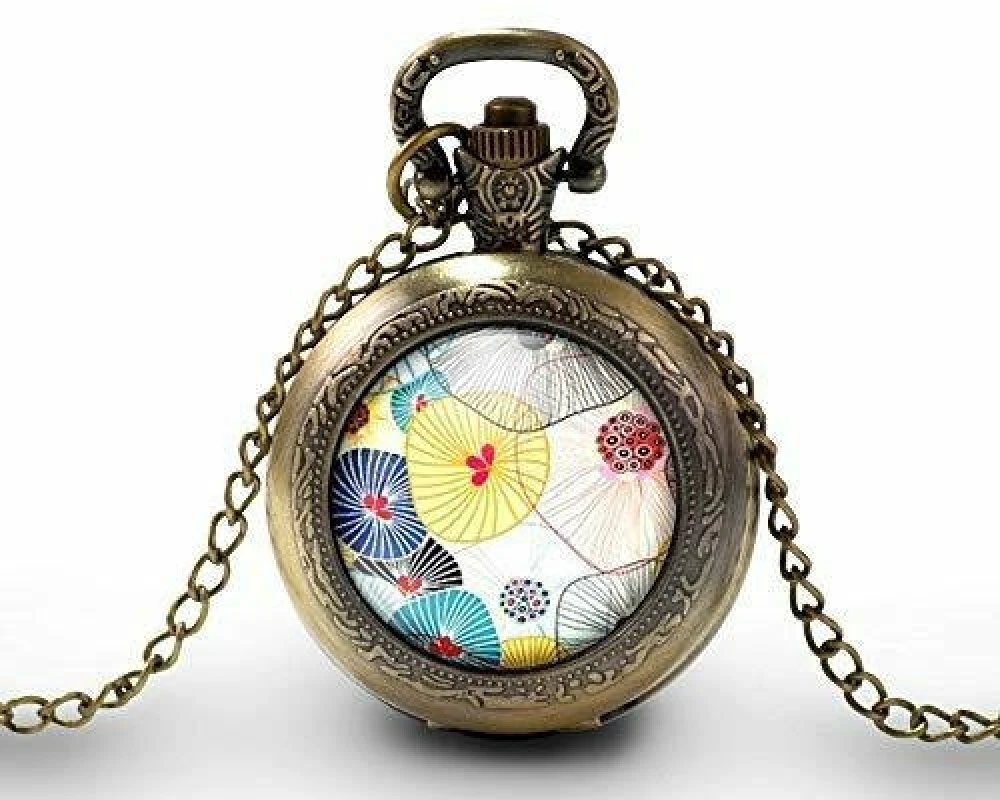 Montre à Gousset, Sautoir Illustré -fleurs -fleurs Douces- Cadeau De Noël Femme - Anniversaire De Femme - Saint Valentin - Bronze (ref.21) 1 Montre à Gousset, Sautoir Illustré -fleurs -fleurs Douces- Cadeau De Noël Femme - Anniversaire De Femme - Saint Valentin - Bronze (ref.21)