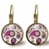 Boucles D'oreilles Cabochon -paisley-, Cadeau De Noël Femme - Anniversaire Femme - Saint Valentin - Bronze (ref.88) Fba