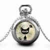 Montre à Gousset, Sautoir Illustré - Chat -le Chaton- Cadeau De Noël Femme - Anniversaire De Femme - Saint Valentin - Argent (ref.31a) Fba