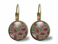 Boucles D'oreilles Cabochon -cire Africaine- Cadeau De Noël Femme - Saint Valentin - Cadeau D'anniversaire (ref.24)