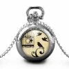 Montre à Gousset, Sautoir Illustré,oiseau,cage -ouvre La Cage-cadeau De Noël Femme - Anniversaire Femme - Saint Valentin - Argent (ref.42a)