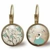 Boucles D'oreilles Cabochon -printemps-, Cadeau De Noël Femme - Anniversaire Femme - Saint Valentin - Bronze (ref.83)
