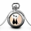 Montre à Gousset, Sautoir Illustré - Chat -chats Amoureux- Cadeau De Noël Femme - Anniversaire Femme - Saint Valentin - Argent (ref.19a)