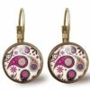 Boucles D'oreilles Cabochon -paisley-, Cadeau De Noël Femme - Anniversaire Femme - Saint Valentin - Bronze (ref.88) Fbm