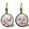 Boucles D'oreilles Cabochon -papillon Rose- Cadeau De Noël Femme - Saint Valentin - Cadeau D'anniversaire (ref.44)