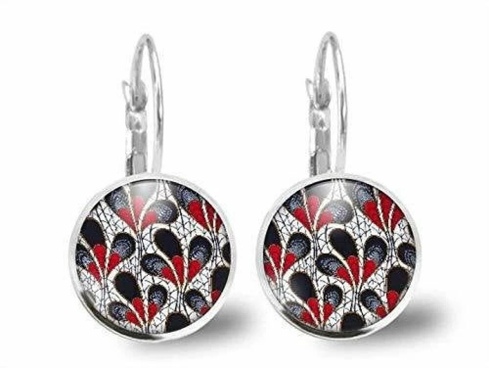 Boucles D'oreilles Fleur Cabochon -fleurs Modernes- Femme, Cadeau De Noël - Anniversaire Femme - Saint Valentin - Argent Antique (ref.52a) 1 Boucles D'oreilles Fleur Cabochon -fleurs Modernes- Femme, Cadeau De Noël - Anniversaire Femme - Saint Valentin - Argent Antique (ref.52a)
