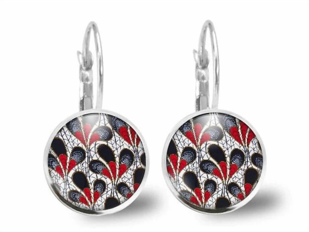 Boucles D'oreilles Fleur Cabochon -fleurs Modernes- Femme, Cadeau De Noël - Anniversaire Femme - Saint Valentin - Argent Antique (ref.52a) 2 Boucles D'oreilles Fleur Cabochon -fleurs Modernes- Femme, Cadeau De Noël - Anniversaire Femme - Saint Valentin - Argent Antique (ref.52a) – Image 2