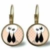 Boucles D'oreilles Cabochon -chats Amoureux- Cadeau De Noël Femme - Saint Valentin - Cadeau D'anniversaire (ref.19)