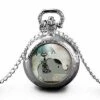 Montre à Gousset,sautoir Illustré-eléphant-le Chat Et L'éléphant-cadeau De Noël Femme-anniversaire De Femme-saint Valentin-argent (ref.25a)