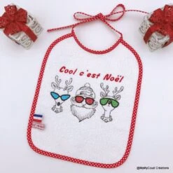Bavoir Bébé Brodé Noël