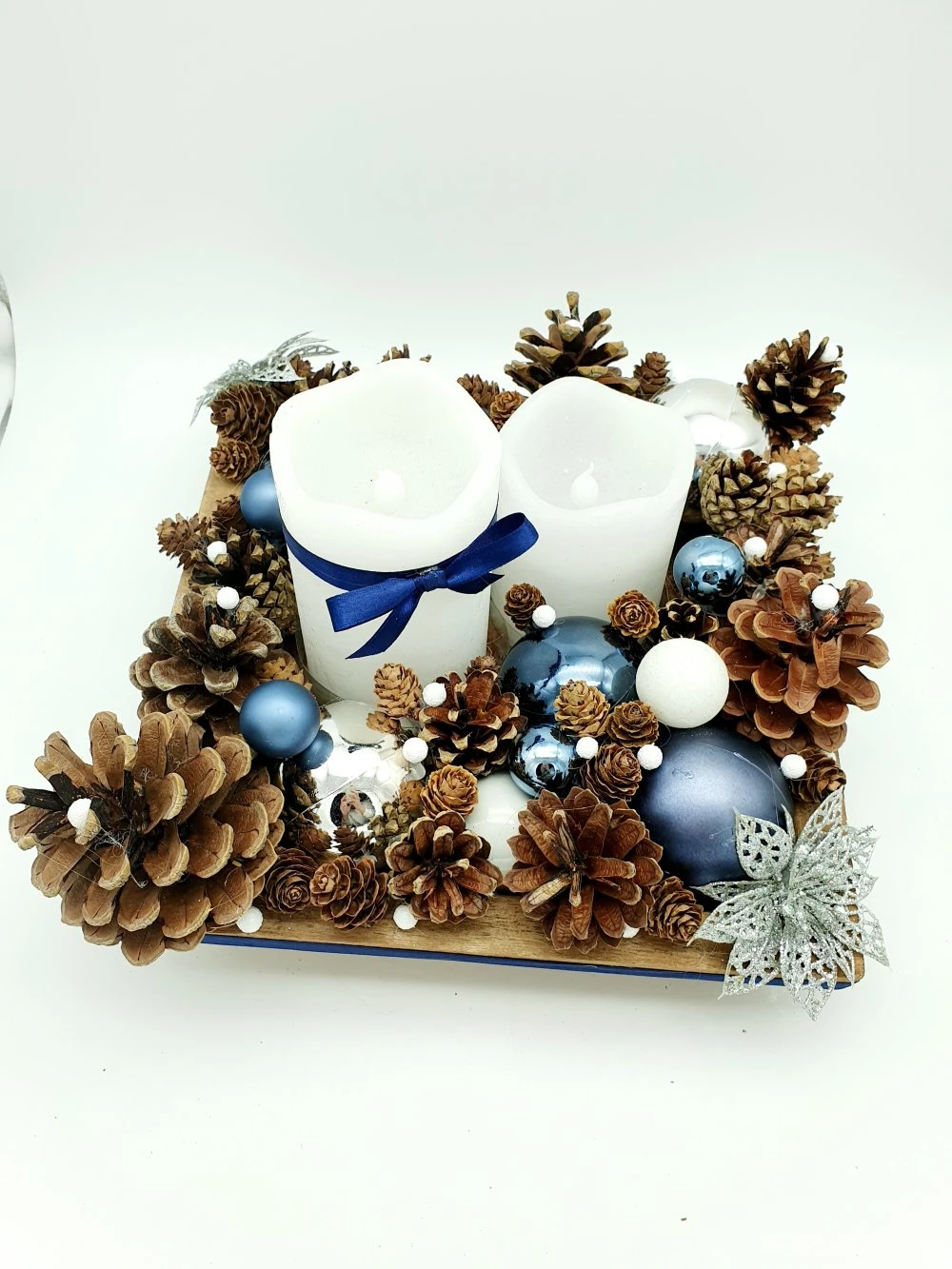 Centre De Table Noël - Jour De L'an / Décoration De Table Ou Autre Avec Bougie Led à Piles - Sapin 6 Centre De Table Noël - Jour De L'an / Décoration De Table Ou Autre Avec Bougie Led à Piles - Sapin – Image 6