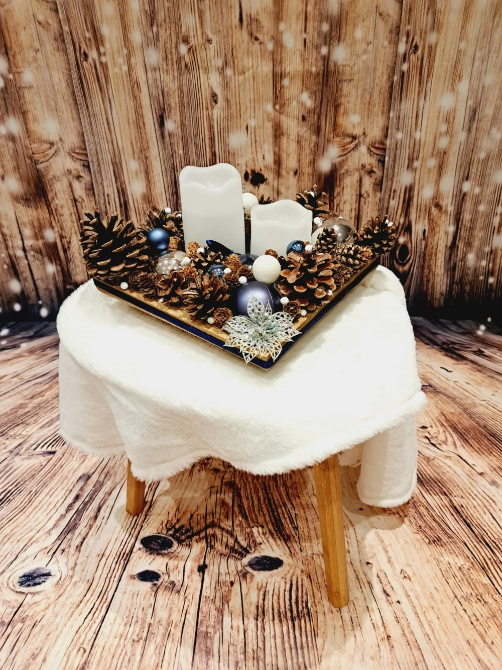 Centre De Table Noël - Jour De L'an / Décoration De Table Ou Autre Avec Bougie Led à Piles - Sapin 2 Centre De Table Noël - Jour De L'an / Décoration De Table Ou Autre Avec Bougie Led à Piles - Sapin – Image 2