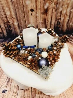 Centre De Table Noël - Jour De L'an / Décoration De Table Ou Autre Avec Bougie Led à Piles - Sapin