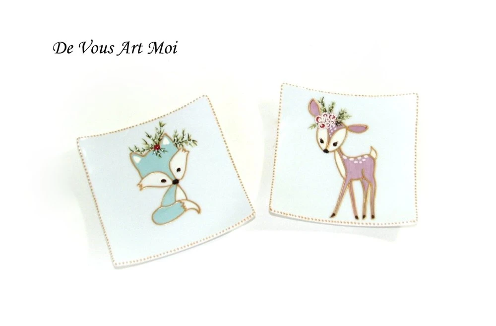 Vide Poche Coupelle Noël,décoration Thème Noël,porcelaine Peinte Main Artisanale 1 Vide Poche Coupelle Noël,décoration Thème Noël,porcelaine Peinte Main Artisanale