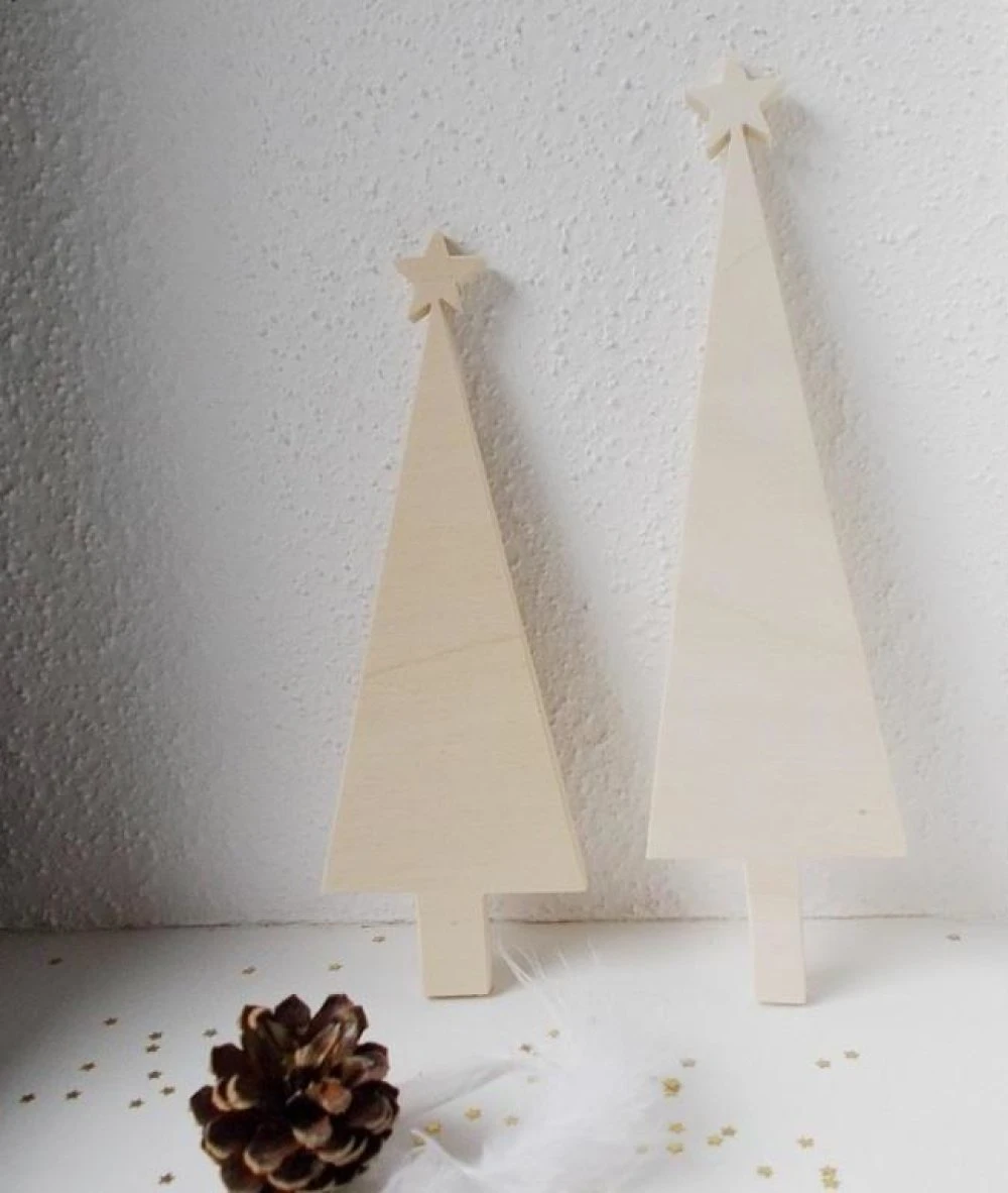 Sapins De Noël En Bois Massif Décorés - Décor De Noël à Poser Ou à Suspendre 5 Sapins De Noël En Bois Massif Décorés - Décor De Noël à Poser Ou à Suspendre – Image 5