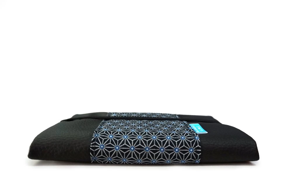 Portefeuille Complet Cuir Noir Homme, Compagnon Portefeuille Japonais, Porte Cartes Chéquier Tissu Japonais, Personnalisable, Cadeau Noël 3 Portefeuille Complet Cuir Noir Homme, Compagnon Portefeuille Japonais, Porte Cartes Chéquier Tissu Japonais, Personnalisable, Cadeau Noël – Image 3