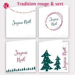 Collections De 4 Cartes De Noël Avec Enveloppes - Format : 135x135mm -Papeterie Boutique 3433480 collection de 4 cartes bleu or 2
