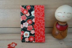 Carnet De Note A6, Petit Cahier Papier Japonais, Carnet D'écriture Sakura Rouge Et Noir, Journal Voyage Japon, Petit Cadeau Noël