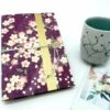 Carnet D'écriture En Papier Japonais, Journal Intime Violet Et Or, Cahier Washi Doré Sur Tranche, Noël Pour Elle, Carnet Voyage Japon Asie