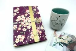 Carnet D'écriture En Papier Japonais, Journal Intime Violet Et Or, Cahier Washi Doré Sur Tranche, Noël Pour Elle, Carnet Voyage Japon Asie