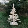 Sapin De Noël Hauteur, 1000 Mm (39 3⁄8 In) En Bois Naturel. Haut Cube. Largeur, 740 Mm (29 9⁄64 In).lattes De Bois