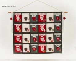 Calendrier De L'avent Noël,calendrier Avent Pochette Tissus,fait Main Artisanal