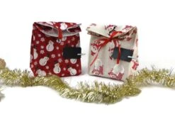 Emballage Cadeau Réutilisable Noël, Sac Paquet Cadeau