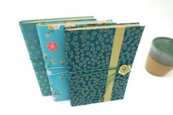 Carnet D'écriture Papier Japonais, Journal Intime à Fermoir, Cahier Vert émeraude Constellations, Cadeau Noël Pour Elle