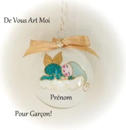 Boule Noël Personnalisée Bébé,boule Noël Utin Ange,fait Main Artisanale