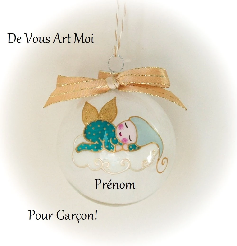Boule Noël Personnalisée Bébé,boule Noël Utin Ange,fait Main Artisanale 1 Boule Noël Personnalisée Bébé,boule Noël Utin Ange,fait Main Artisanale