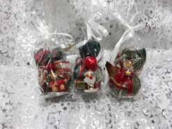 Boule De Noël " Vert " Lot De 3 En Pot Pourri Senteur Douce De 5 Cm En Tissu Précieux Fait Main