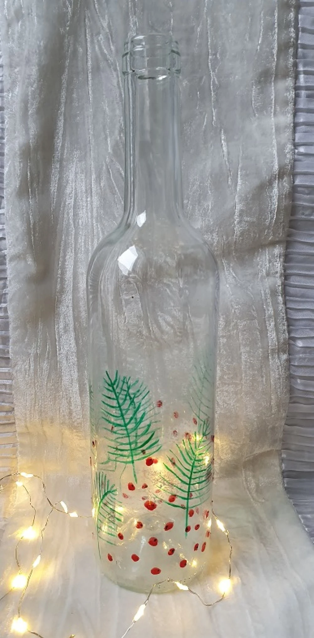 Photophore Décor De Noël Bouteille Recyclée Carafe 2 Photophore Décor De Noël Bouteille Recyclée Carafe – Image 2