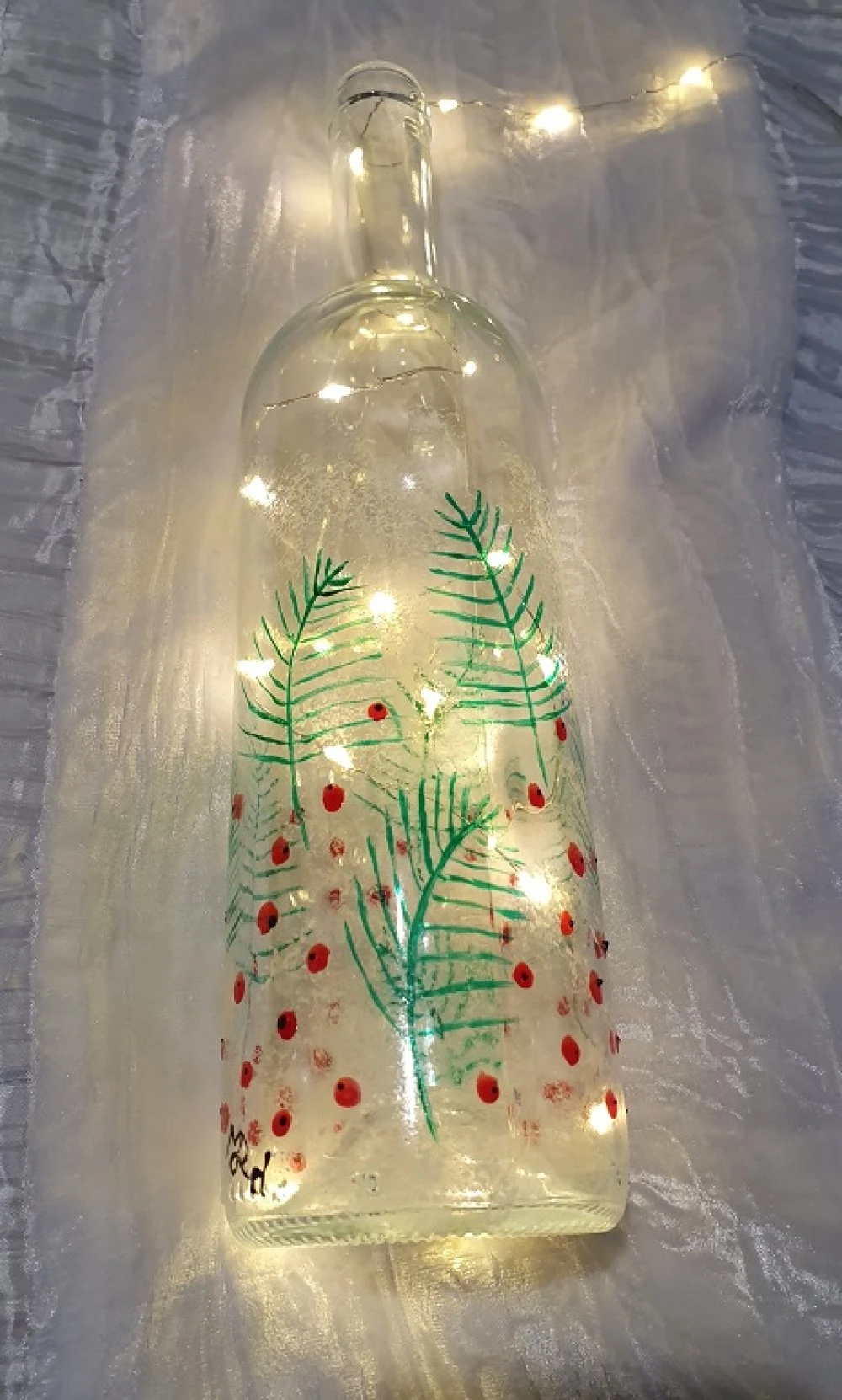 Photophore Décor De Noël Bouteille Recyclée Carafe 1 Photophore Décor De Noël Bouteille Recyclée Carafe