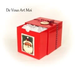 Coffret Père Noël Rouge,boite Cadeau Noël,fait Main,emballage Cadeau Noël Artisanal,pour Boule De Noël Ronde Sphérique -Papeterie Boutique 3555090 coffret pere noel rouge boite cadeau noel fait main embal 3