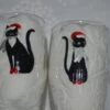 6 Flûtes à Champagne De Noël Peintes "chats De Noël"