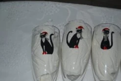6 Flûtes à Champagne De Noël Peintes "chats De Noël" 6 6 Flûtes à Champagne De Noël Peintes "chats De Noël" -Papeterie Boutique 3560545 6 flutes a champagne peintes chats noir et blanc 4