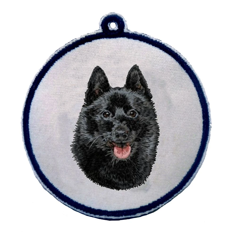 Boule De Noël Schipperke Brodée à Suspendre Décoration Ornement Sapin Rétroviseur Broderie 1 Boule De Noël Schipperke Brodée à Suspendre Décoration Ornement Sapin Rétroviseur Broderie