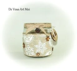 Photophore De Noël Verre Décoration Bougeoir Lanterne Noël Original Fait Main