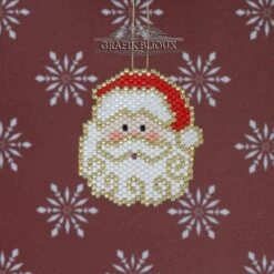 Tête De Père Noël à Suspendre En Miyuki