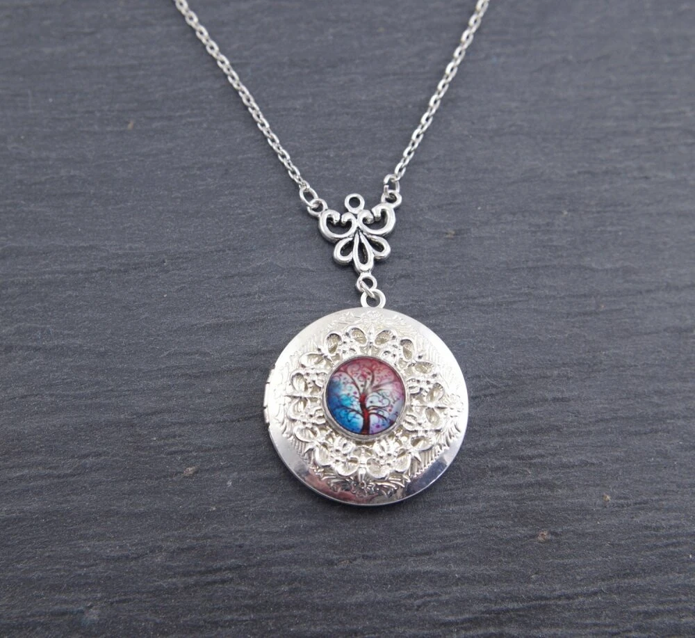 Médaillon Avec Photographie Arbre De Vie Collier Personnalisé Cadeau Pour La Fête Des Mères Cadeaux Noël 1 Médaillon Avec Photographie Arbre De Vie Collier Personnalisé Cadeau Pour La Fête Des Mères Cadeaux Noël