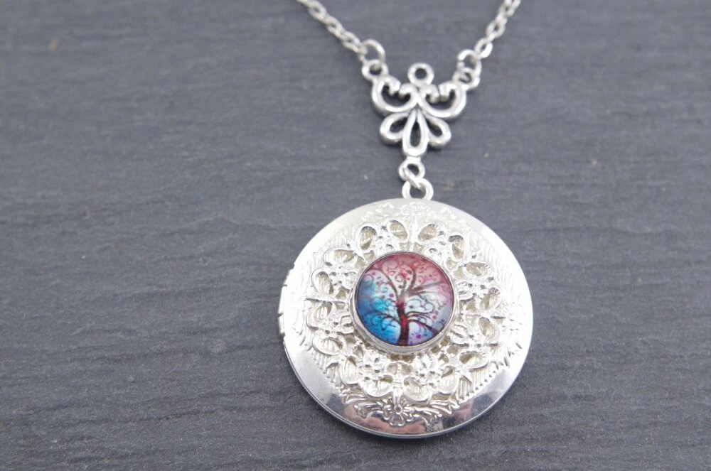 Médaillon Avec Photographie Arbre De Vie Collier Personnalisé Cadeau Pour La Fête Des Mères Cadeaux Noël 4 Médaillon Avec Photographie Arbre De Vie Collier Personnalisé Cadeau Pour La Fête Des Mères Cadeaux Noël – Image 4