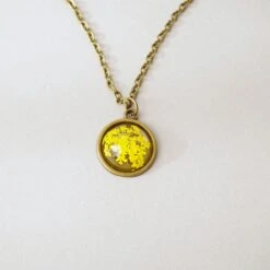 Collie Résine Avec Fleurs Jaune Pressées Bijoux Bronze Véritables Fleurs Cadeau De Noël Pour Femmes -Papeterie Boutique 3824896 collier en resine avec fleurs pressees bijoux veritables 6