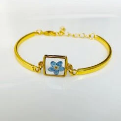 Bijoux Avec Myosotis De Fleurs Pressées Bijoux De Fleurs Réelles Cadeau Noël Souvenir Botanique Naturel