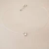 Collier En Cristal Clair Effet Flottant Bijoux Minimaliste Invisible Choker Cristal Cadeau De Noël Pour Les Femmes