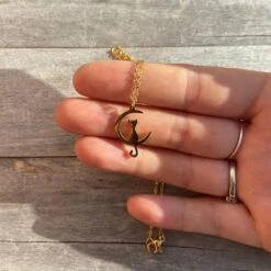 Chat Lune Collier De Couleur Or Cadeau De Noël Pour Ses Cadeaux Uniques Pour Les Femmes -Papeterie Boutique 3831930 chat lune collier de couleur or cadeau de noel pour ses cad 3